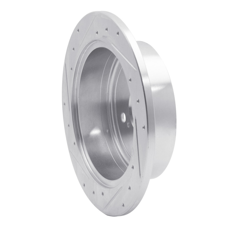 Toyota Sienna Brake Rotor (1) - Rear Right - R1 Concepts - Drilled & Slotted - Silver - `04-`10